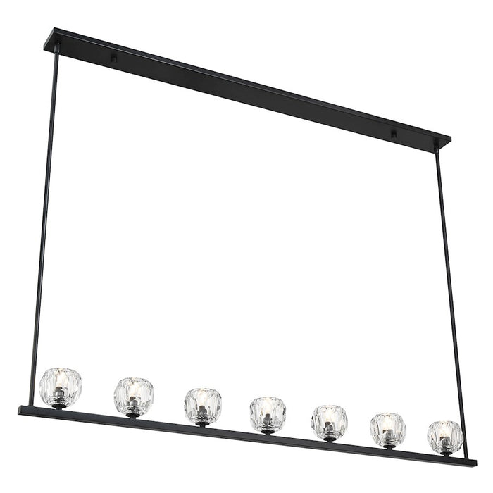 Crystorama Aragon 7 Light Chandelier, Matte Black/Clear