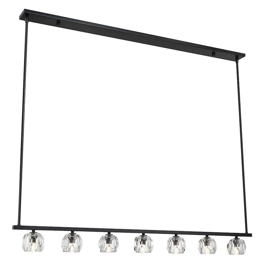 7 Light Chandelier, Matte Black