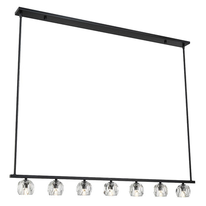 7 Light Chandelier, Matte Black