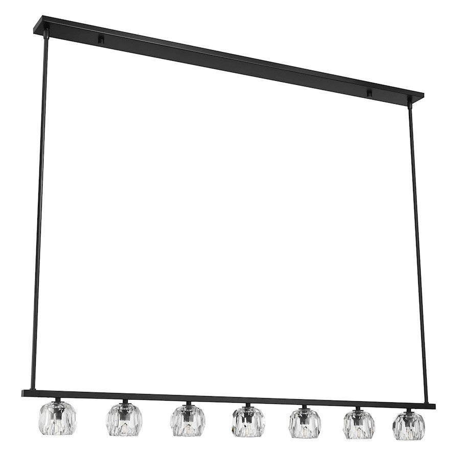 7 Light Chandelier, Matte Black