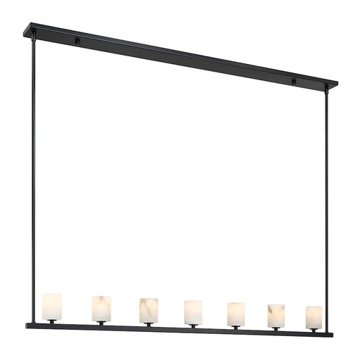 Crystorama Aragon 7 Light Chandelier, Matte Black/White - ARA-10267-MK-ST