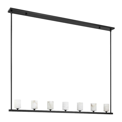 7 Light Chandelier, Matte Black