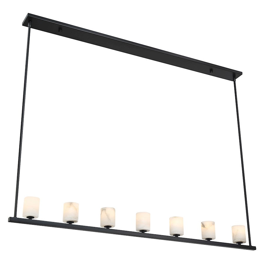 7 Light Chandelier, Matte Black