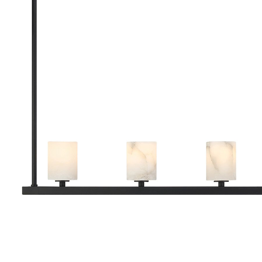 7 Light Chandelier, Matte Black