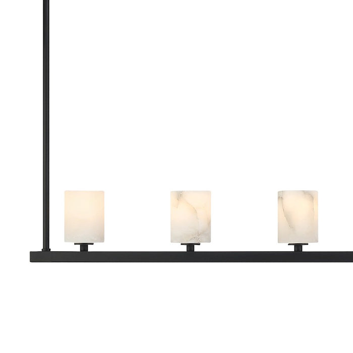 Crystorama Aragon 7 Light Chandelier, Matte Black/White