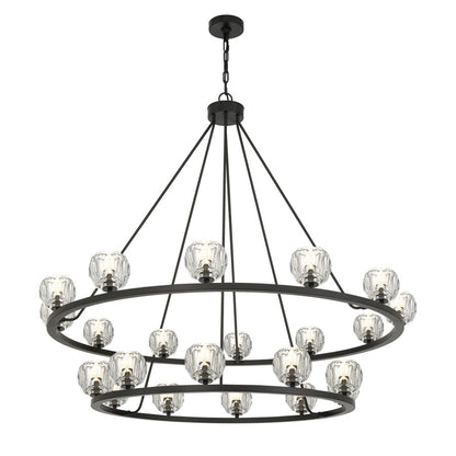 Crystorama Aragon 22 Light 48" Chandelier, Matte Black/Clear - ARA-10268-MK