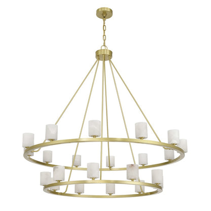 Crystorama Aragon 22 Light 46.75" Chandelier, Soft Brass/White