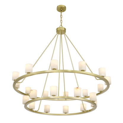 Crystorama Aragon 22 Light 46.75" Chandelier, Soft Brass/White