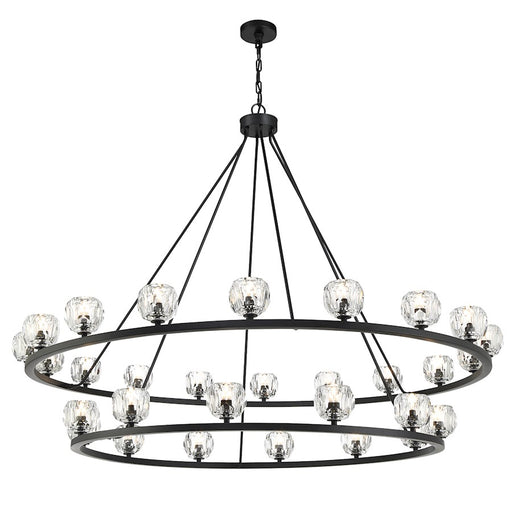 Crystorama Aragon 30 Light Chandelier, Matte Black/Clear - ARA-10269-MK