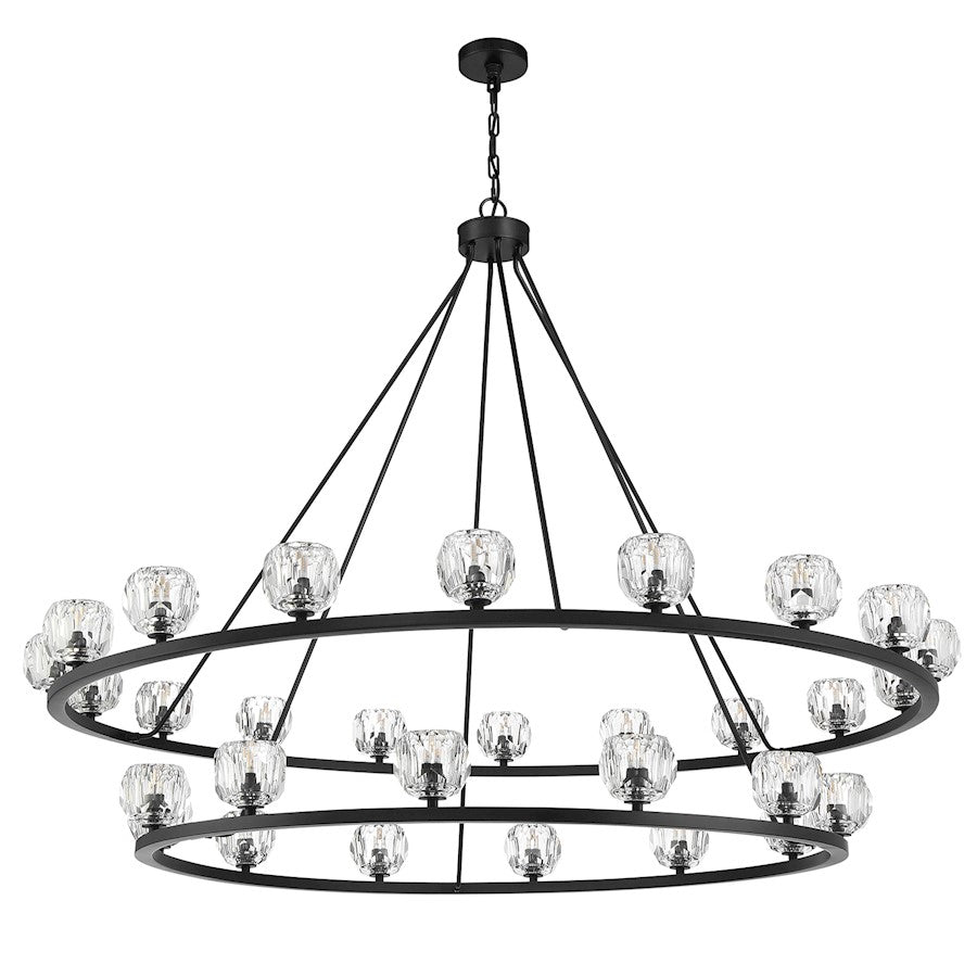 30 Light Chandelier, Matte Black