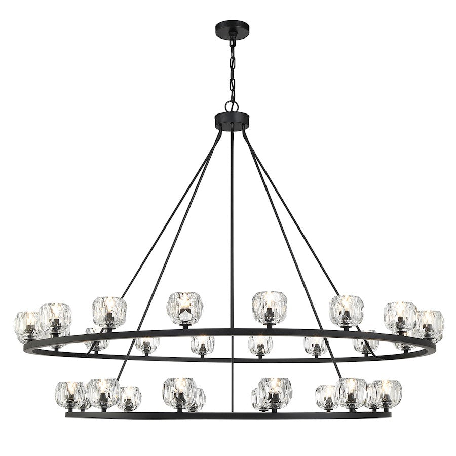 30 Light Chandelier, Matte Black