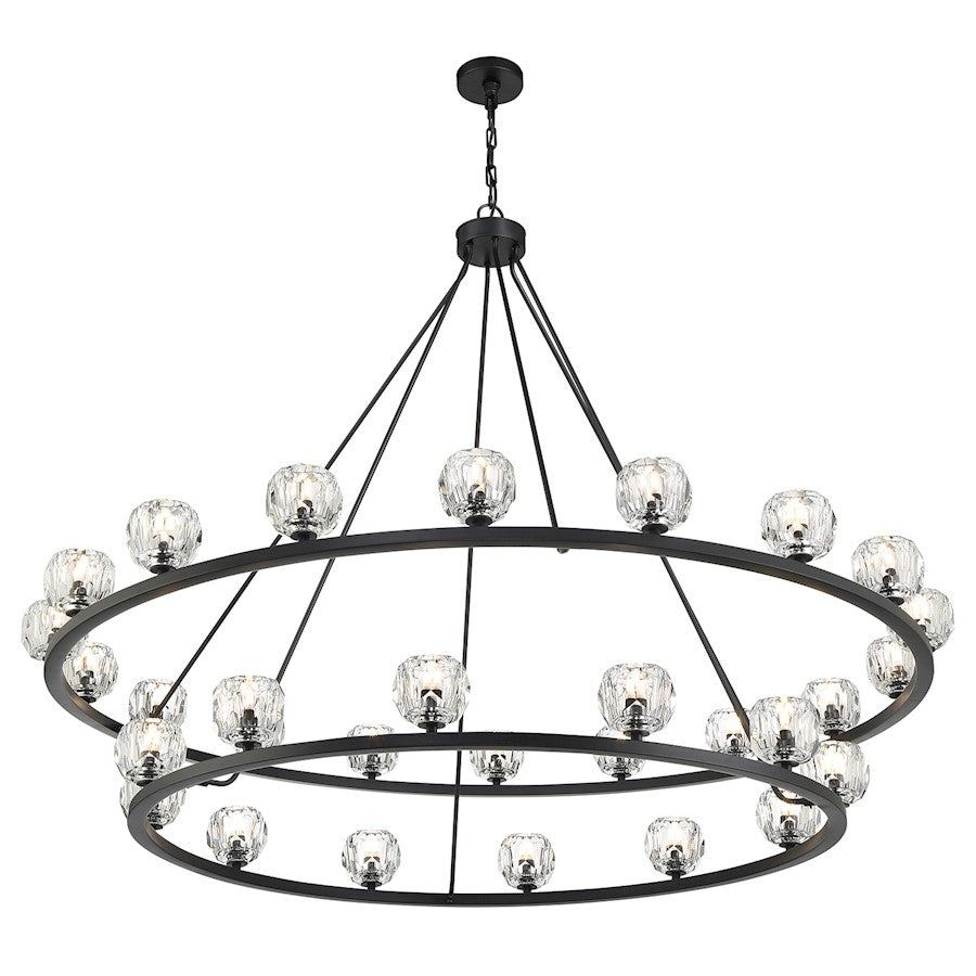 30 Light Chandelier, Matte Black