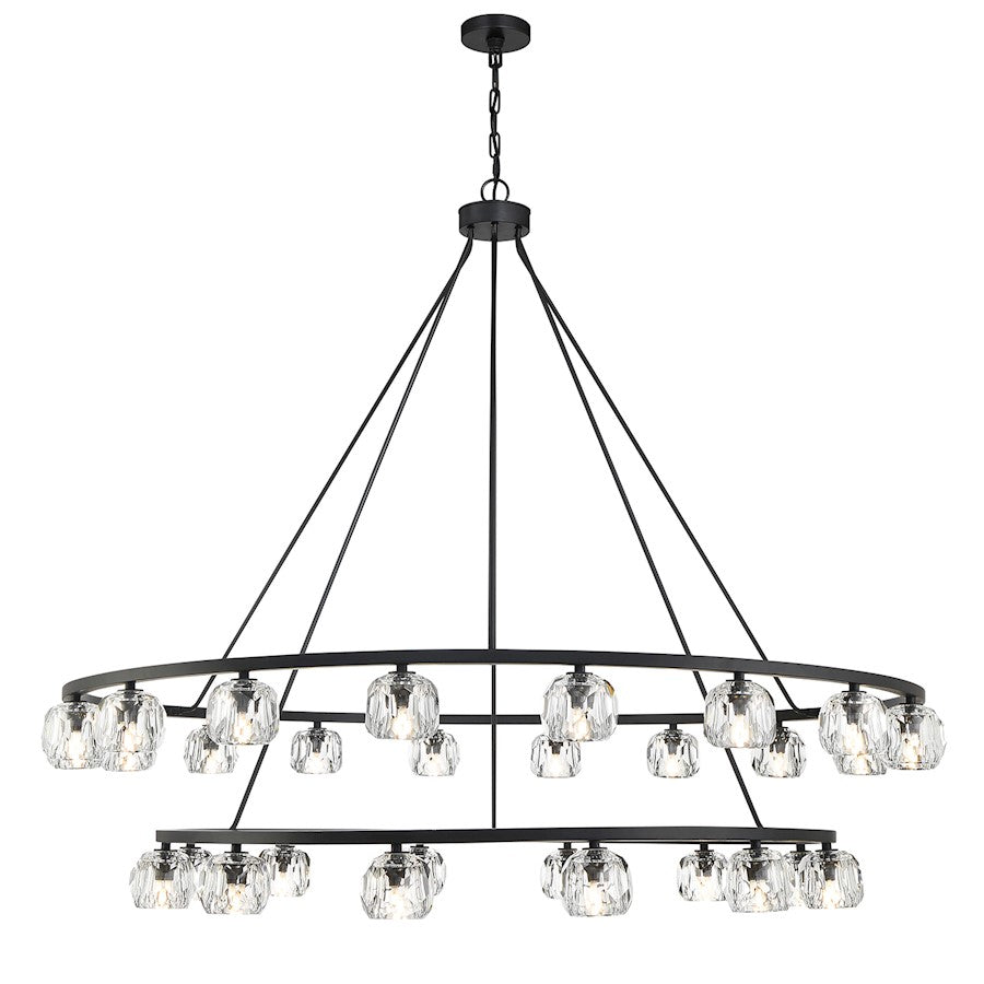 30 Light Chandelier, Matte Black