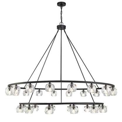 30 Light Chandelier, Matte Black