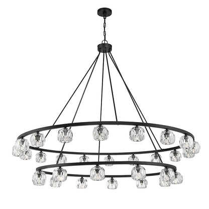 30 Light Chandelier, Matte Black