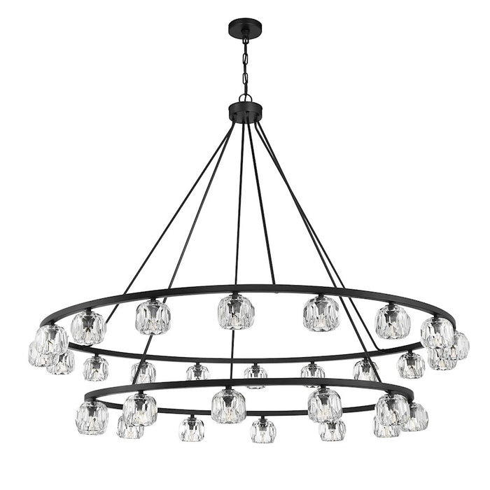 Crystorama Aragon 30 Light Chandelier, Matte Black/Clear