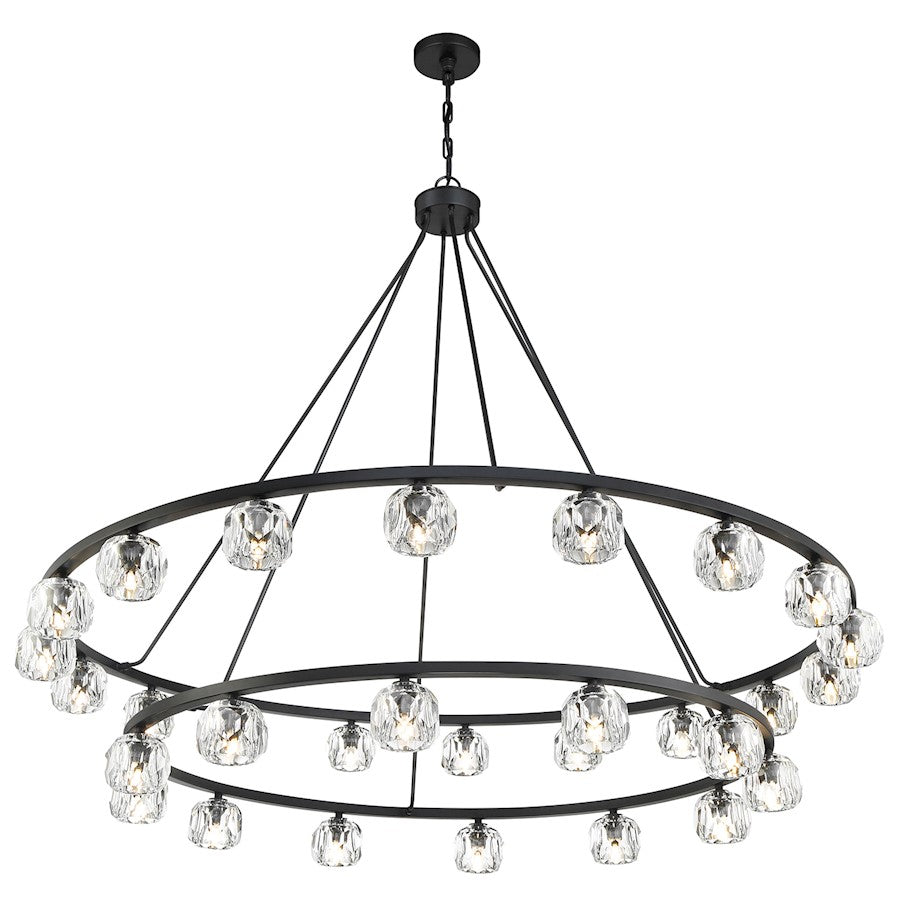 30 Light Chandelier, Matte Black