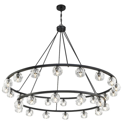 30 Light Chandelier, Matte Black