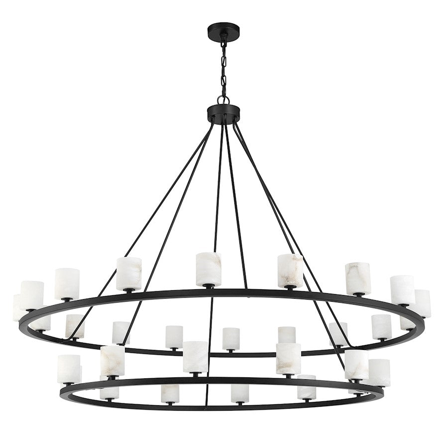 30 Light Chandelier, Matte Black