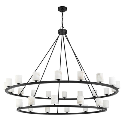 30 Light Chandelier, Matte Black