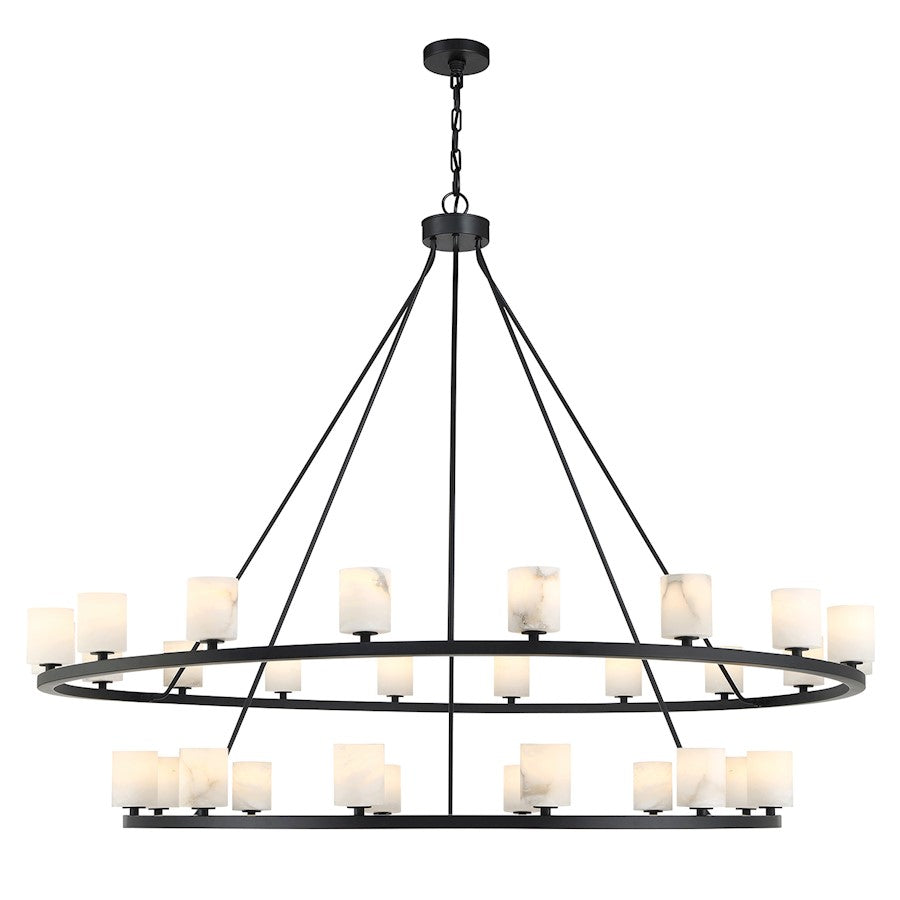 30 Light Chandelier, Matte Black