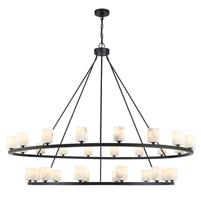 30 Light Chandelier, Matte Black