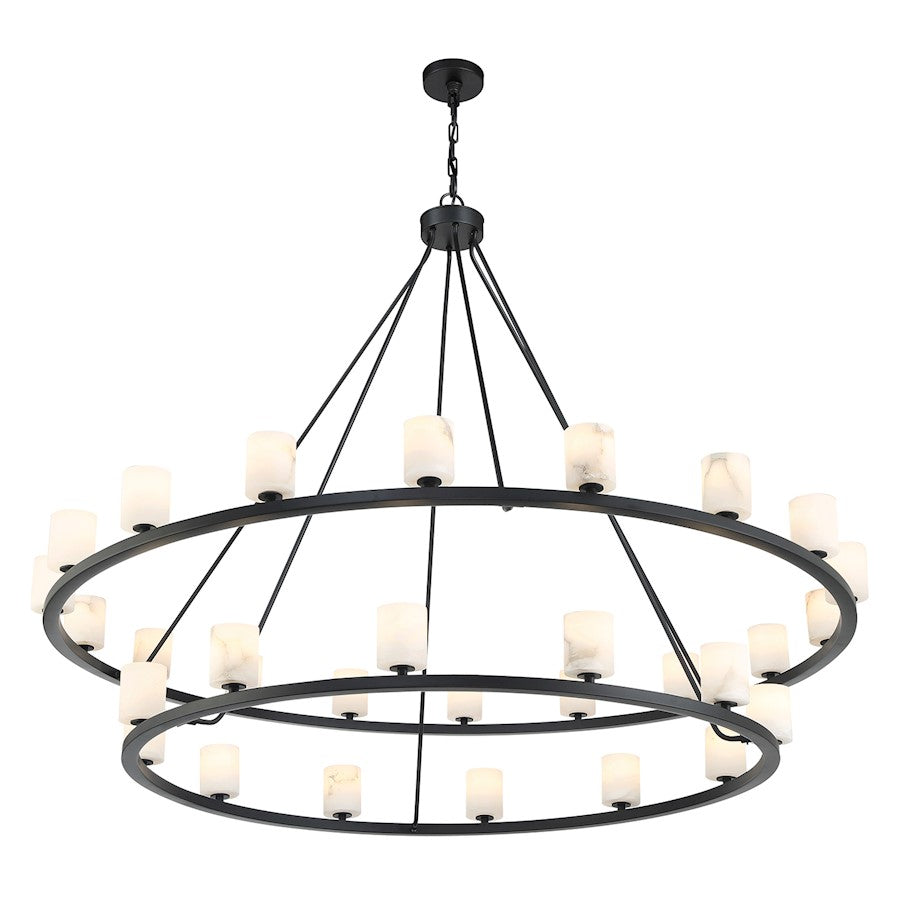 30 Light Chandelier, Matte Black