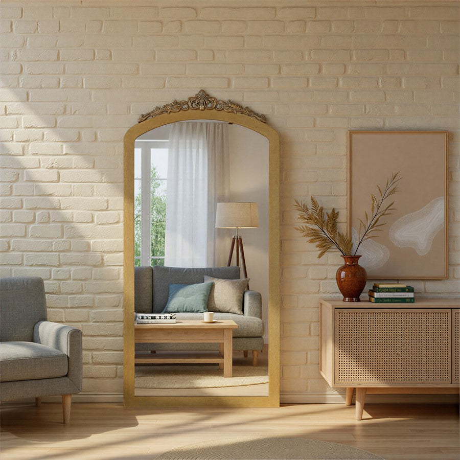 Crystorama Arden 36" Mirror, Burnished Brass