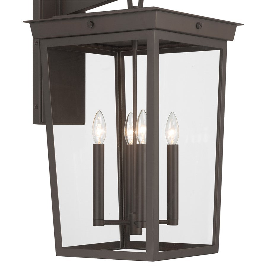 Crystorama Belmont 4 Light 14" Outdoor Sconce, Twilight Bronze
