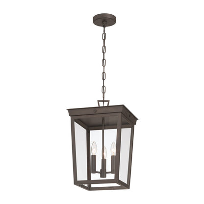 Crystorama Belmont 3 Light 12" Outdoor Pendant, Twilight Bronze