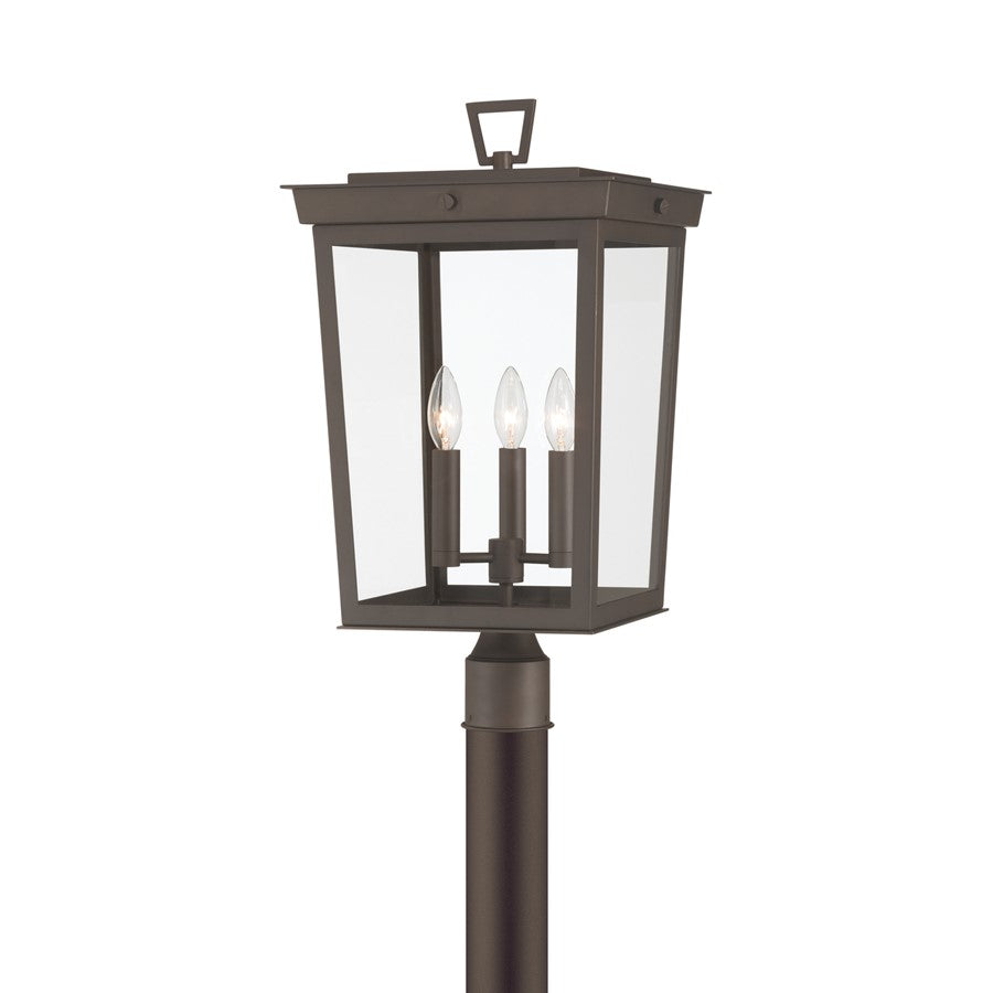 Crystorama Belmont 3 Lt 12" Outdoor Post Light, Twilight Bronze - BEL-A8069-TZ