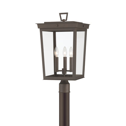 Crystorama Belmont 3 Lt 12" Outdoor Post Light, Twilight Bronze - BEL-A8069-TZ