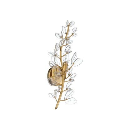 Crystorama Bridget 8.5in 2-Light Wall Sconce | Coastal Soft Gold Steel and Clear Glass | Bathroom & Bedroom Accent | 8.5 x 5 x 19 in | Model BGT-331-SG-CL