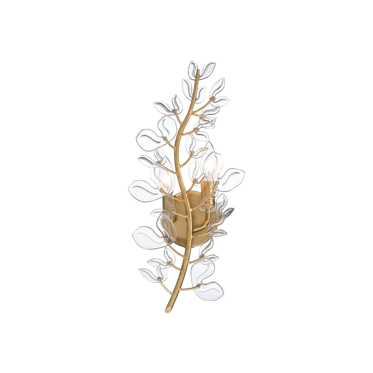 Crystorama Bridget 8.5in 2-Light Wall Sconce | Coastal Soft Gold Steel and Clear Glass | Bathroom & Bedroom Accent | 8.5 x 5 x 19 in | Model BGT-331-SG-CL