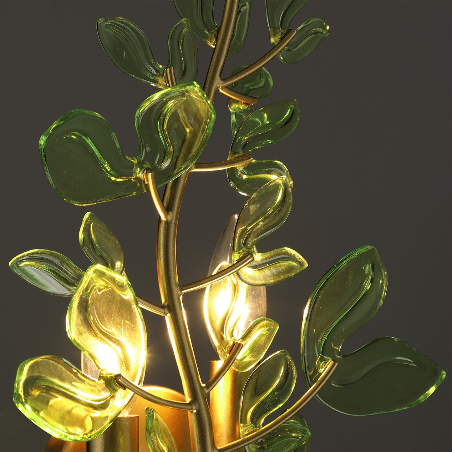 Crystorama Bridget 8.5in 2-Light Wall Sconce | Coastal Soft Gold Steel and Green Glass | Bathroom & Bedroom Accent | 8.5 x 5 x 19 in | Model BGT-331-SG-GR