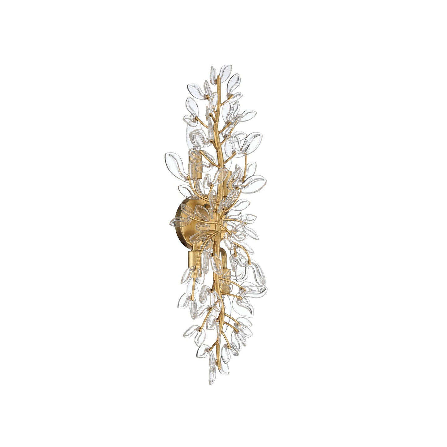 Crystorama Bridget 8.25in 4-Light Wall Sconce | Coastal Soft Gold Steel and Clear Glass | Bathroom & Bedroom Accent | 8.25 x 5 x 24 in | Model BGT-332-SG-CL