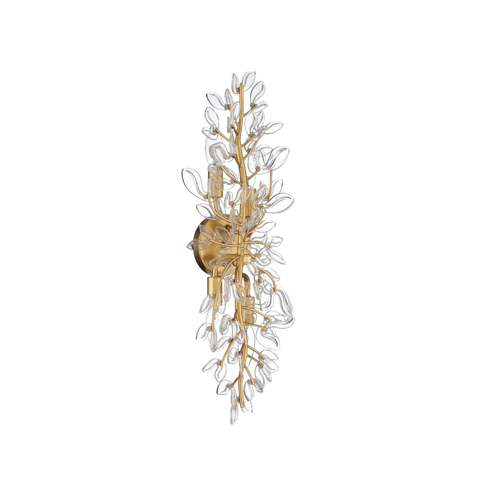 Crystorama Bridget 8.25in 4-Light Wall Sconce | Coastal Soft Gold Steel and Clear Glass | Bathroom & Bedroom Accent | 8.25 x 5 x 24 in | Model BGT-332-SG-CL