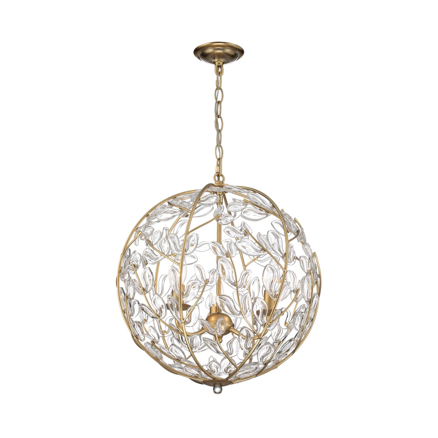 Crystorama Bridget 16.5in 3-Light Chandelier | Coastal Soft Gold and Clear Glass | Dining Room & Entryway | 16.5 x 16.5 x 18.5 in | Model BGT-334-SG-CL