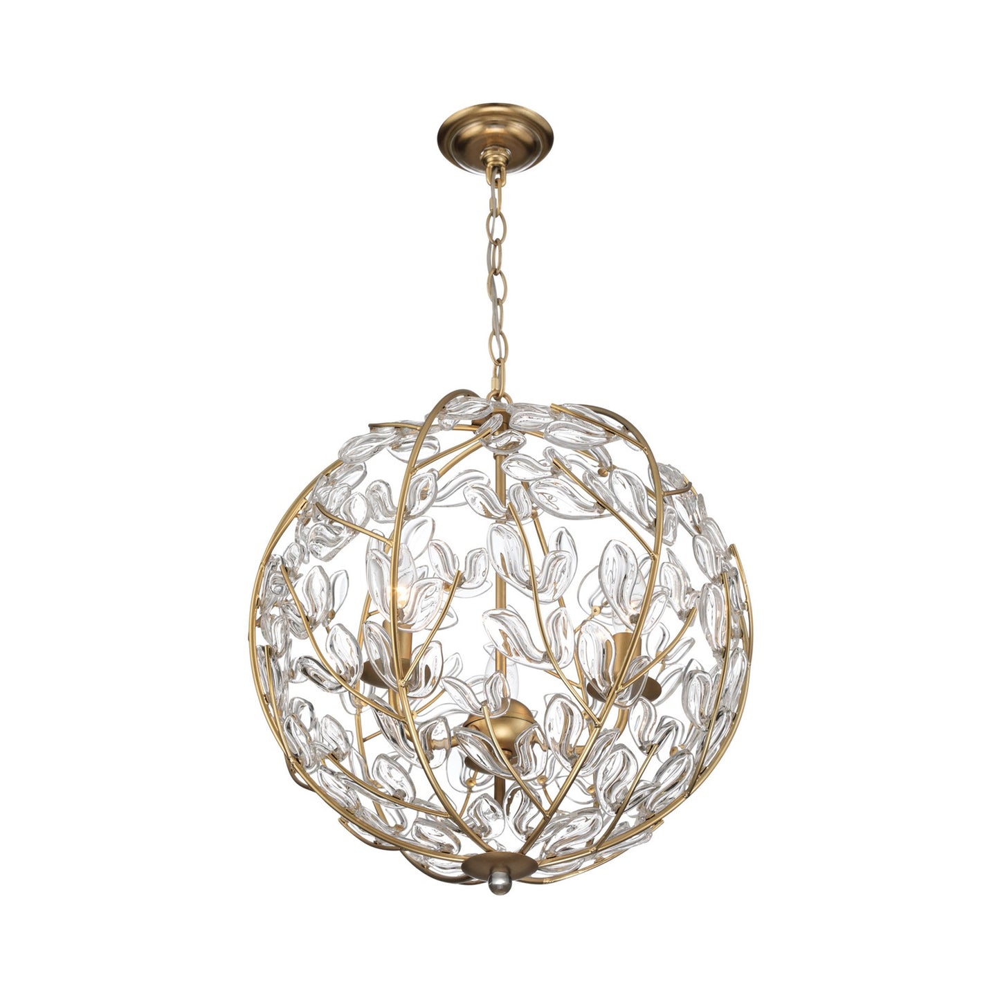 Crystorama Bridget 16.5in 3-Light Chandelier | Coastal Soft Gold and Clear Glass | Dining Room & Entryway | 16.5 x 16.5 x 18.5 in | Model BGT-334-SG-CL