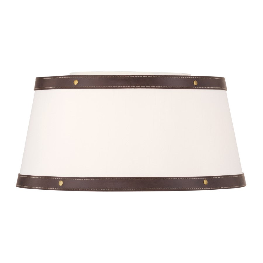 Crystorama Callahan 3 Light 17" Flush/Semi Flush, Luxe Gold/White