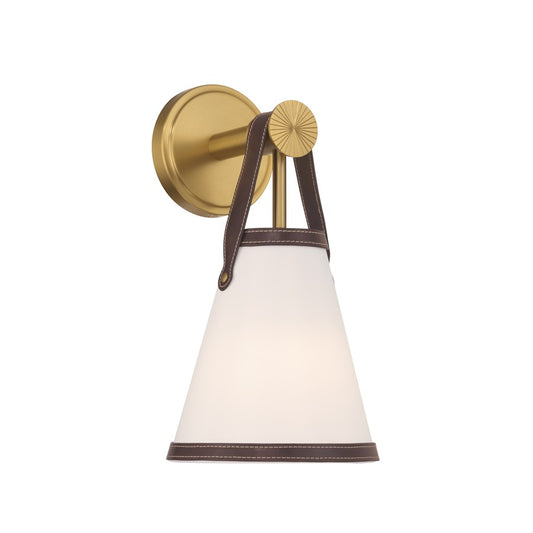 Crystorama Callahan 1 Light 7.25" Sconce, Luxe Gold/White - CAL-2401-LG