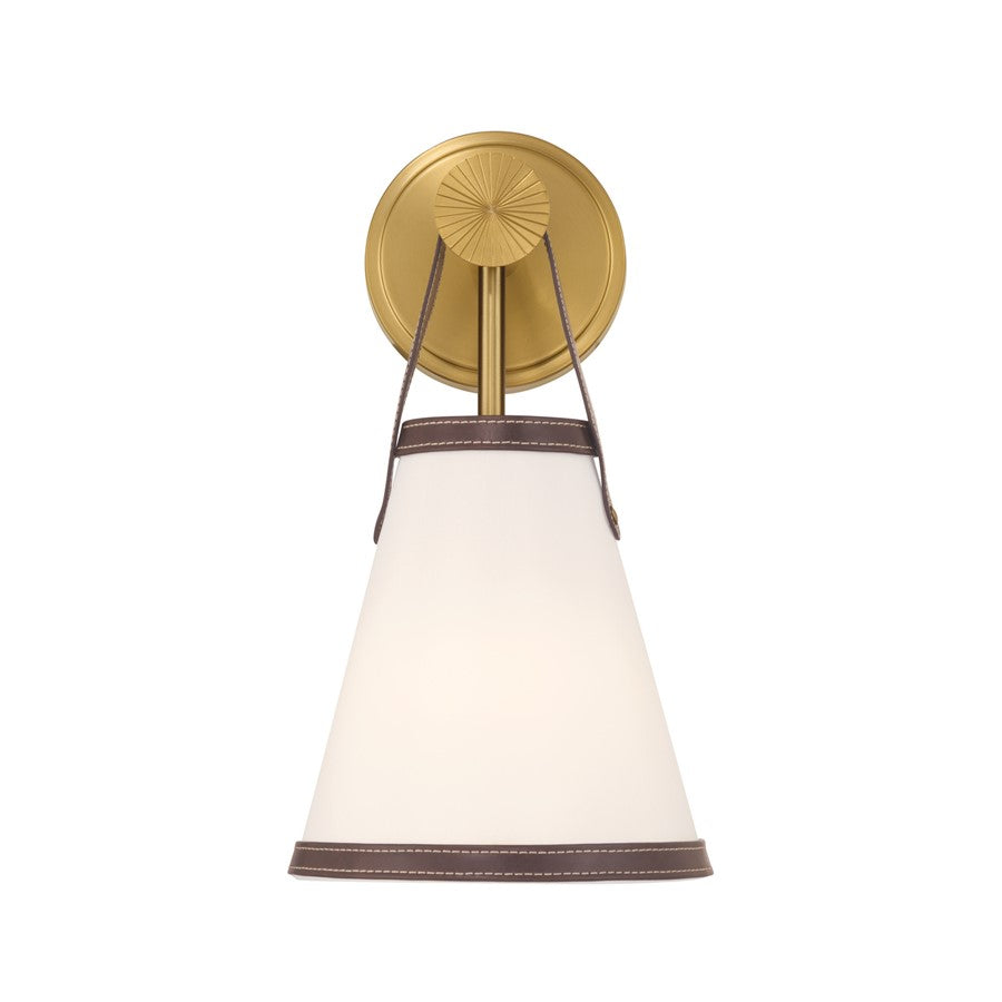 Crystorama Callahan 1 Light 7.25" Sconce, Luxe Gold/White