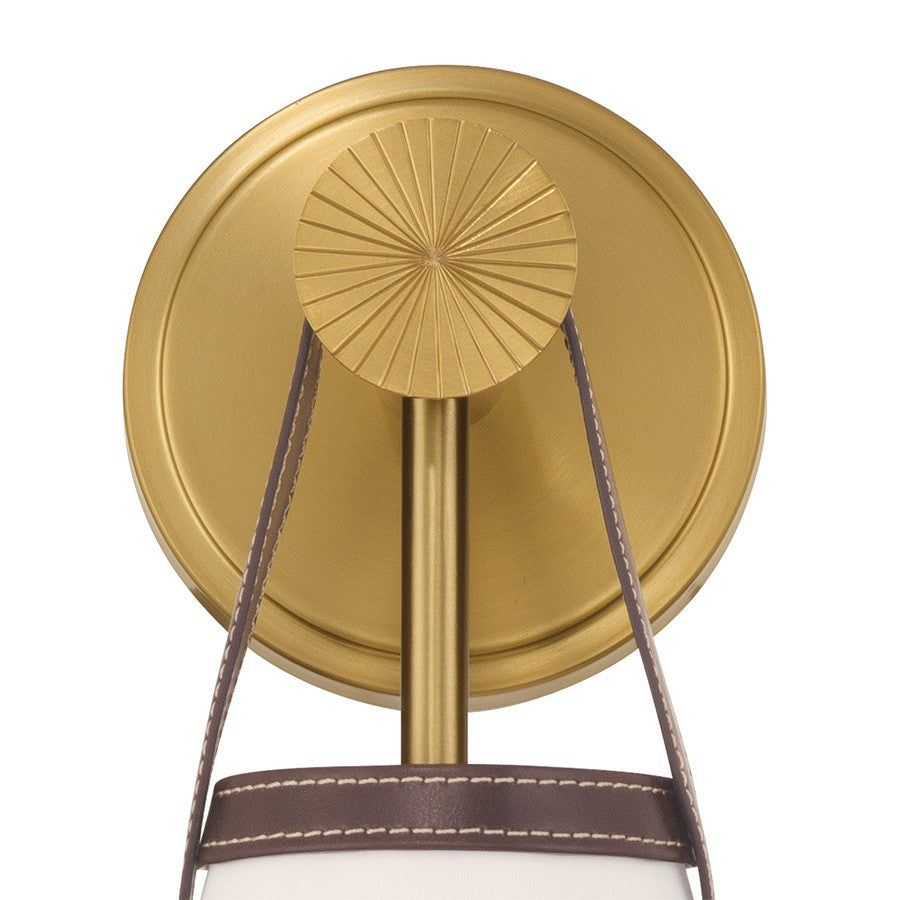 Crystorama Callahan 1 Light 7.25" Sconce, Luxe Gold/White