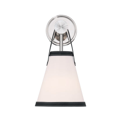 Crystorama Callahan 1 Light 7.25" Sconce, Polished Nickel/White