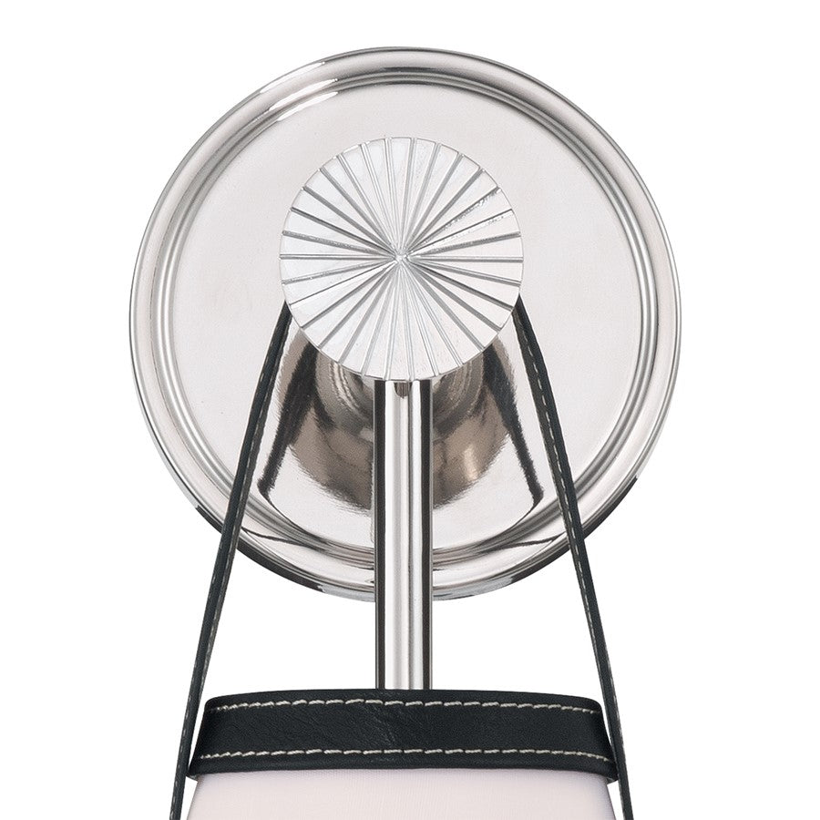 Crystorama Callahan 1 Light 7.25" Sconce, Polished Nickel/White