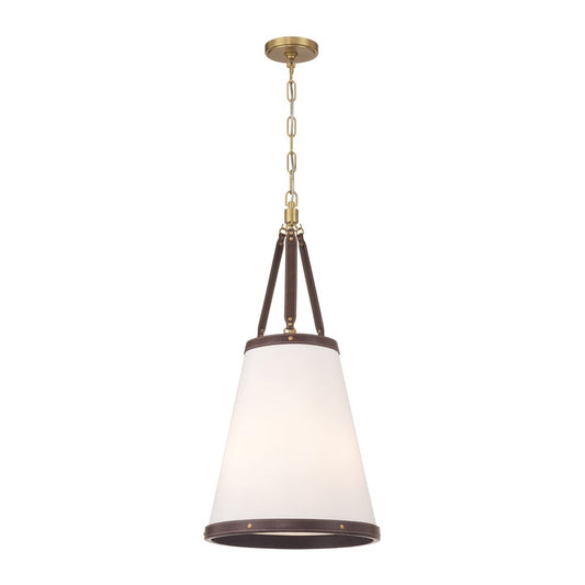 Crystorama Callahan 3 Light 14.25" Pendant, Luxe Gold/White - CAL-2404-LG