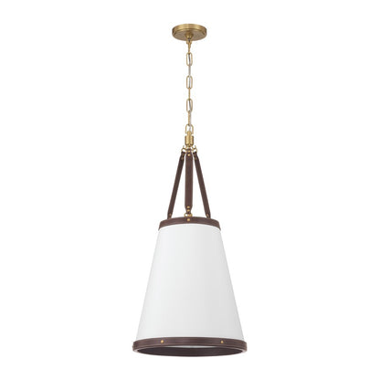 Crystorama Callahan 3 Light 14.25" Pendant, Luxe Gold/White