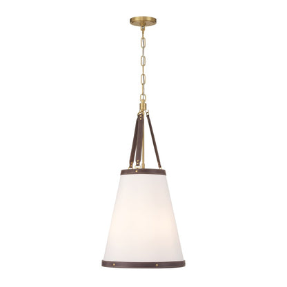 Crystorama Callahan 3 Light 14.25" Pendant, Luxe Gold/White