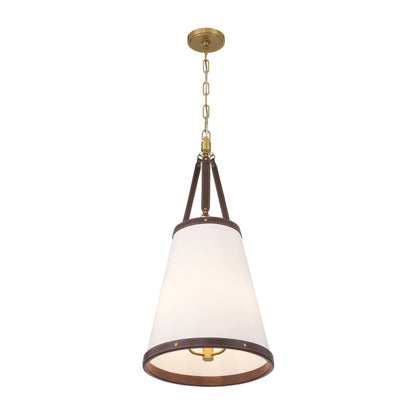 Crystorama Callahan 3 Light 14.25" Pendant, Luxe Gold/White