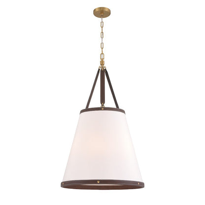 Crystorama Callahan 6 Light Pendant, Luxe Gold/White - CAL-2406-LG